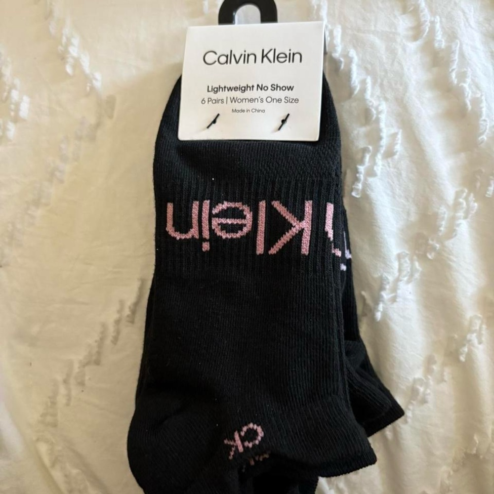 Calvin Klein Black and Pink No Show Socks
